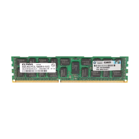 HP 8GB (1x8GB) PC3L-10600R 2Rx4 Server Memory, HP, Memorija, 647650-371, refurbished