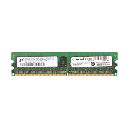 Crucial 1GB (1x1GB) PC2-6400E 1Rx8 Server Memory, Crucial, Memorija, MT9HTF12872AY-800G1, refurbished