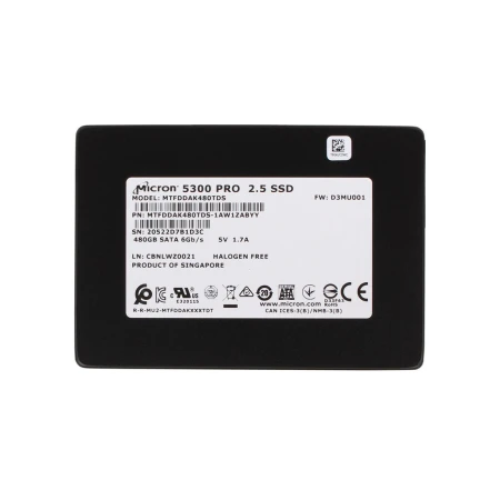 Micron 5300 Pro 480GB SATA Solid State Drive, Micron, SSD - Solid State diskovi, MTFDDAK480TDS-1AW1ZABYY, refurbished