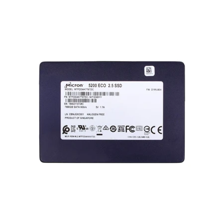 Micron 5200 7.68TB SATA Solid State Drive, Micron, SSD - Solid State diskovi, MTFDDAK7T6TDC, refurbished
