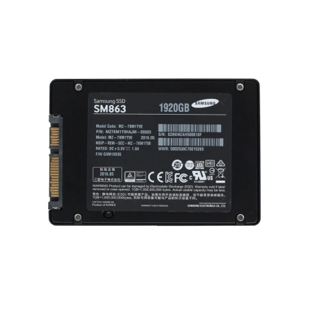 Samsung Solid State Drive SM863 1.92TB SATA, Samsung, SSD - Solid State diskovi, MZ-7KM1T9E, refurbished
